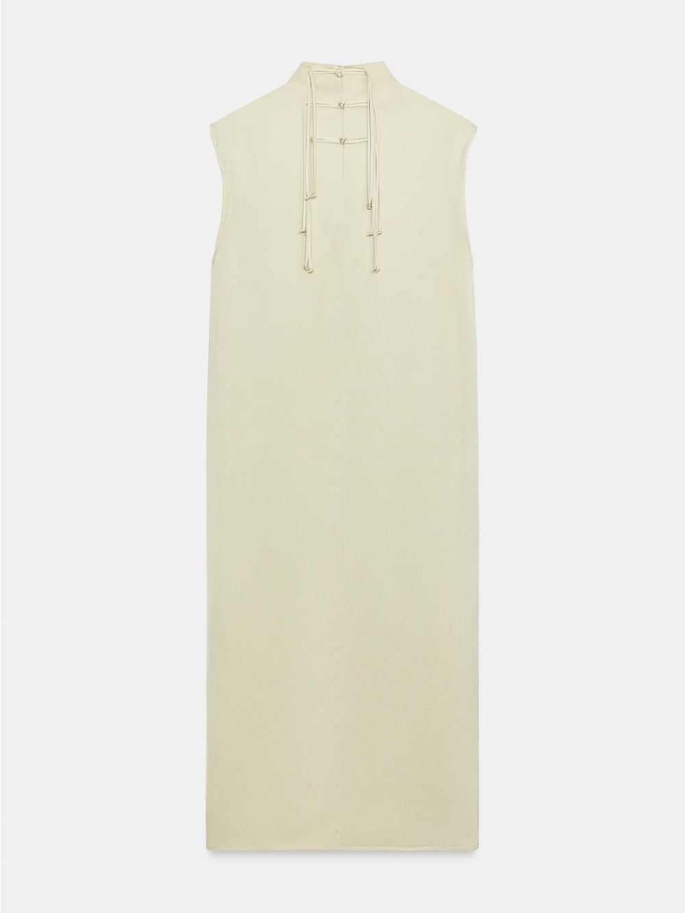 ZW Collection Zara Sleeveless Satin Maxi Dress frog fastening  in sea green POP - Picture 8 of 9